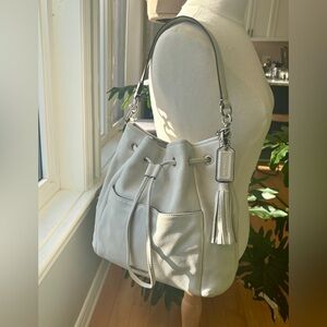 Coach Avery Leather Shoulder Bag in Peal/Ivory #F27003 Authentic